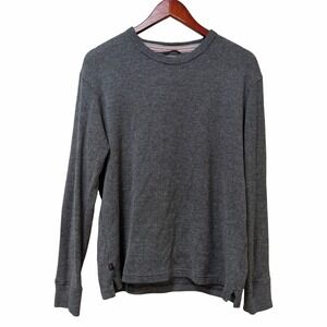 Relwen Huckberry Mens Bi Waffle Thermal Crew Neck Long Sleeve Shirt Size M Gray